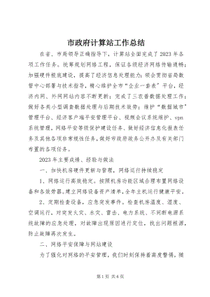 2023年市政府计算站工作总结.docx