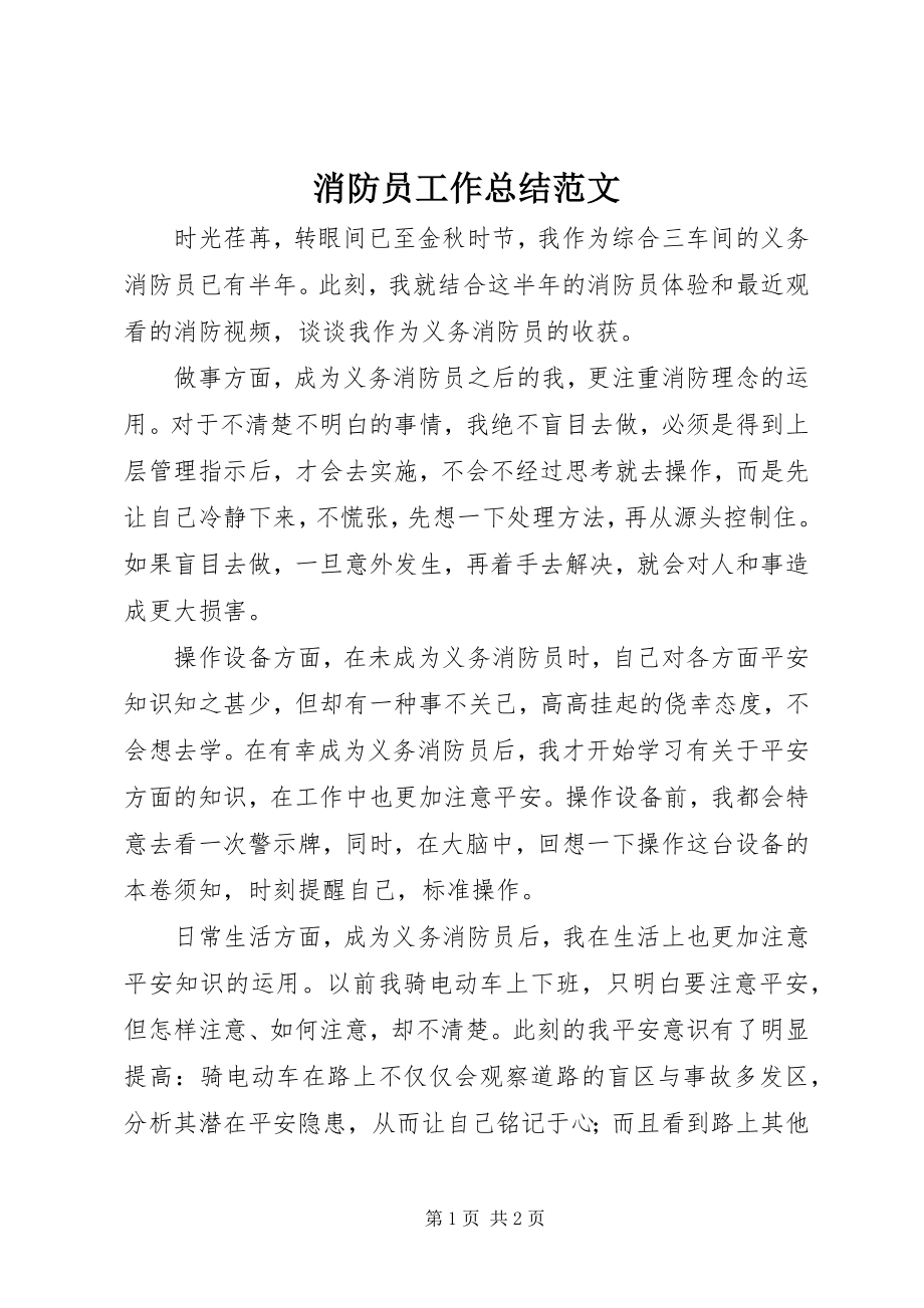 2023年消防员工作总结.docx_第1页