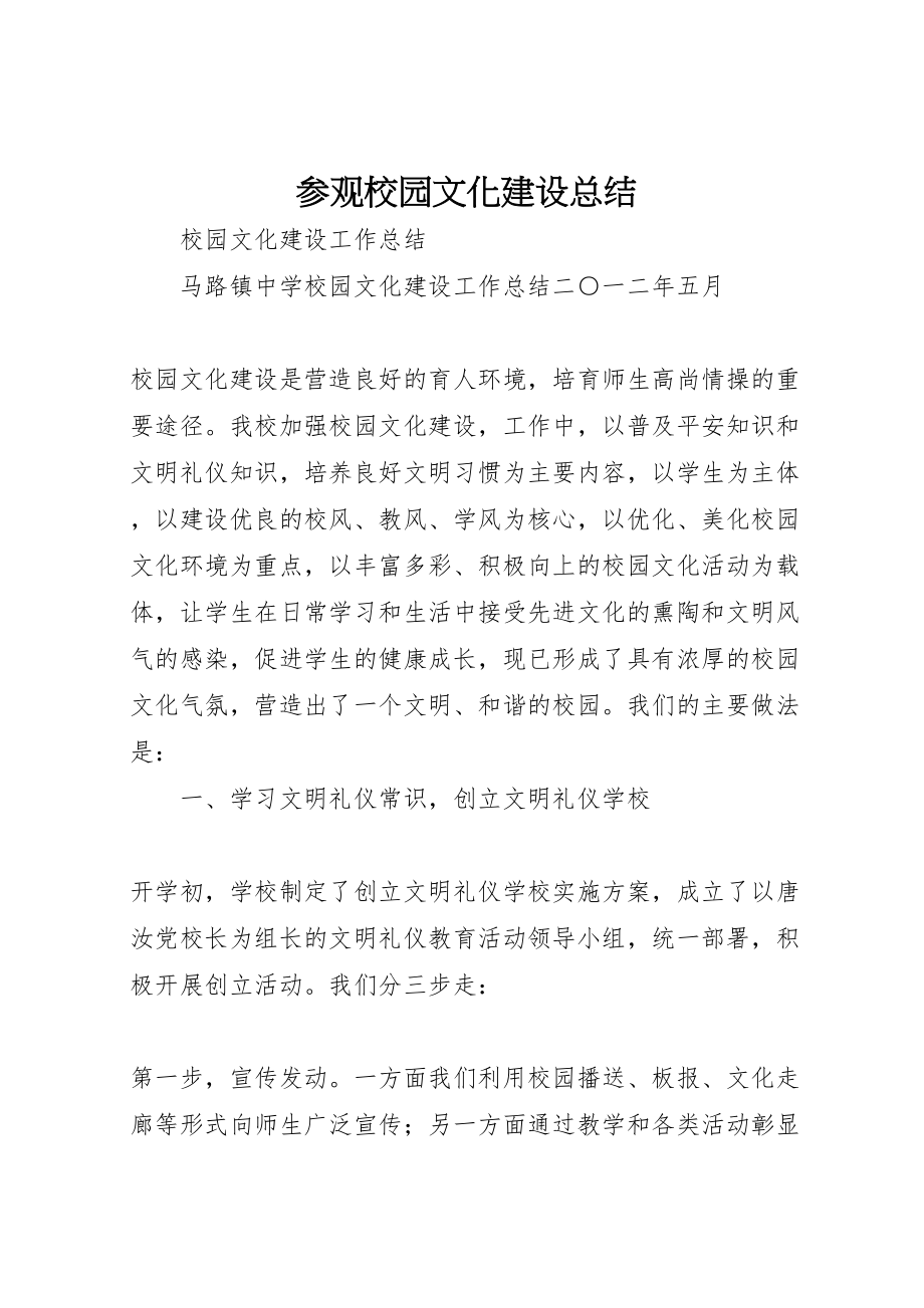 2023年参观校园文化建设总结.doc_第1页