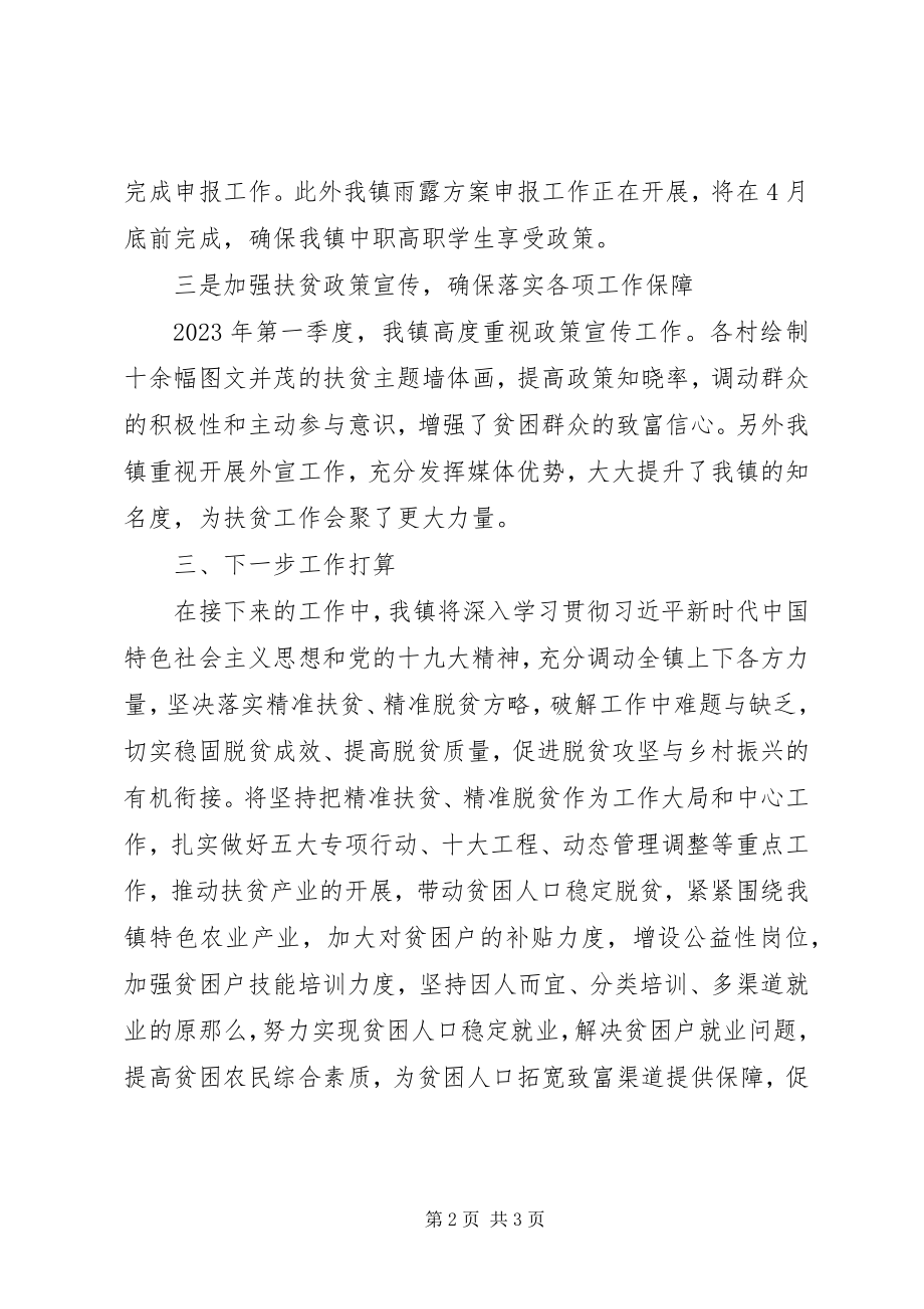 2023年乡镇脱贫攻坚第一季度工作总结.docx_第2页