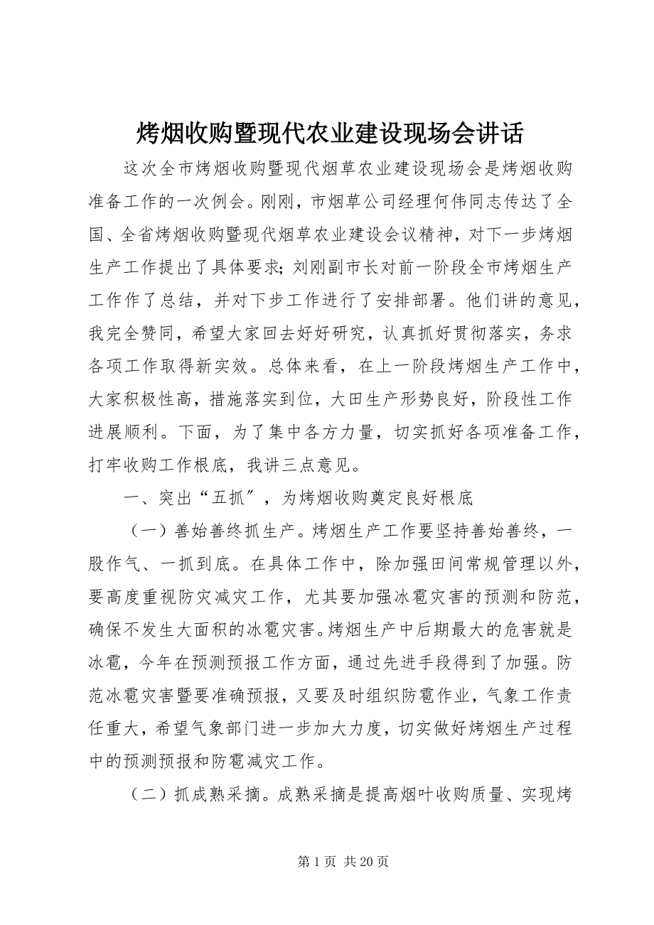 2023年烤烟收购暨现代农业建设现场会致辞.docx_第1页