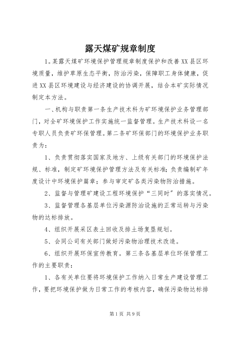 2023年露天煤矿规章制度.docx_第1页