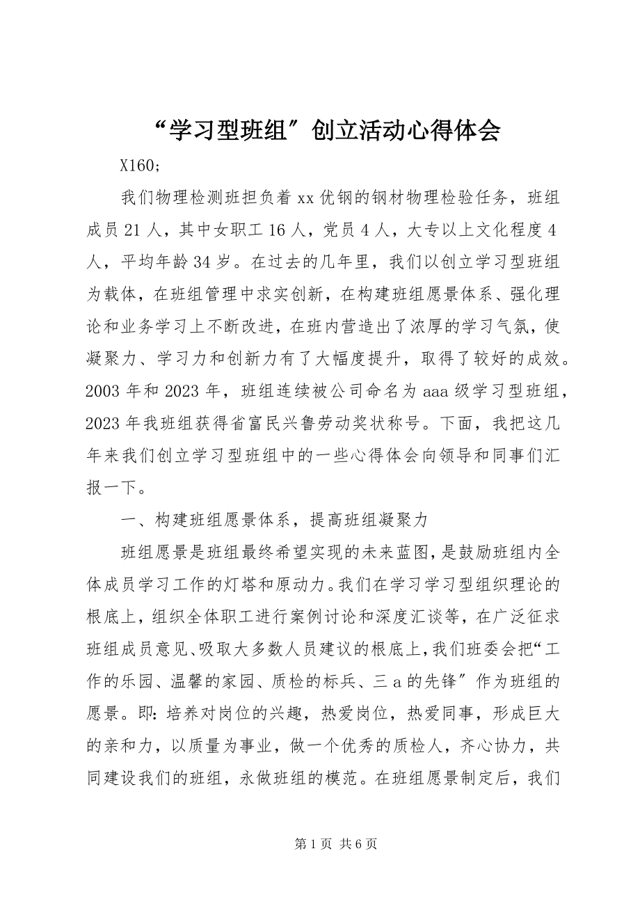 2023年学习型班组创建活动心得体会.docx_第1页