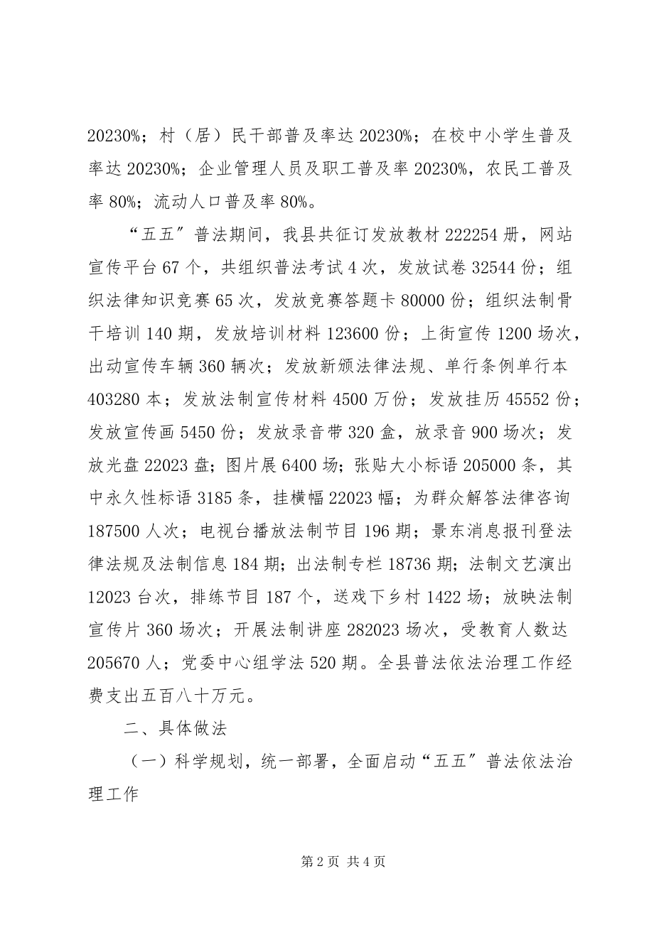 2023年县五五普法依法治理工作总结.docx_第2页