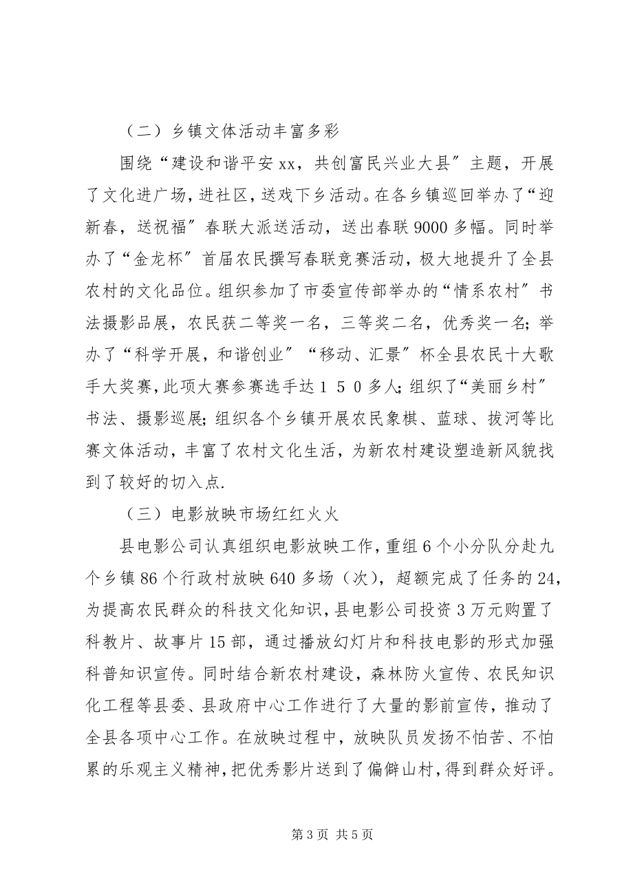 2023年县开展农村文化事业建设专项活动工作总结.docx_第3页