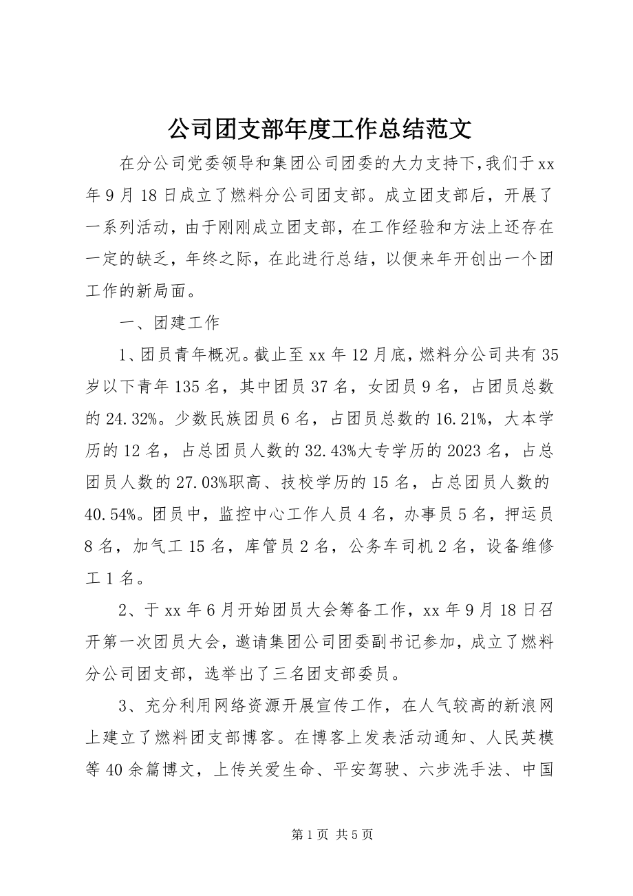 2023年公司团支部年度工作总结2.docx_第1页