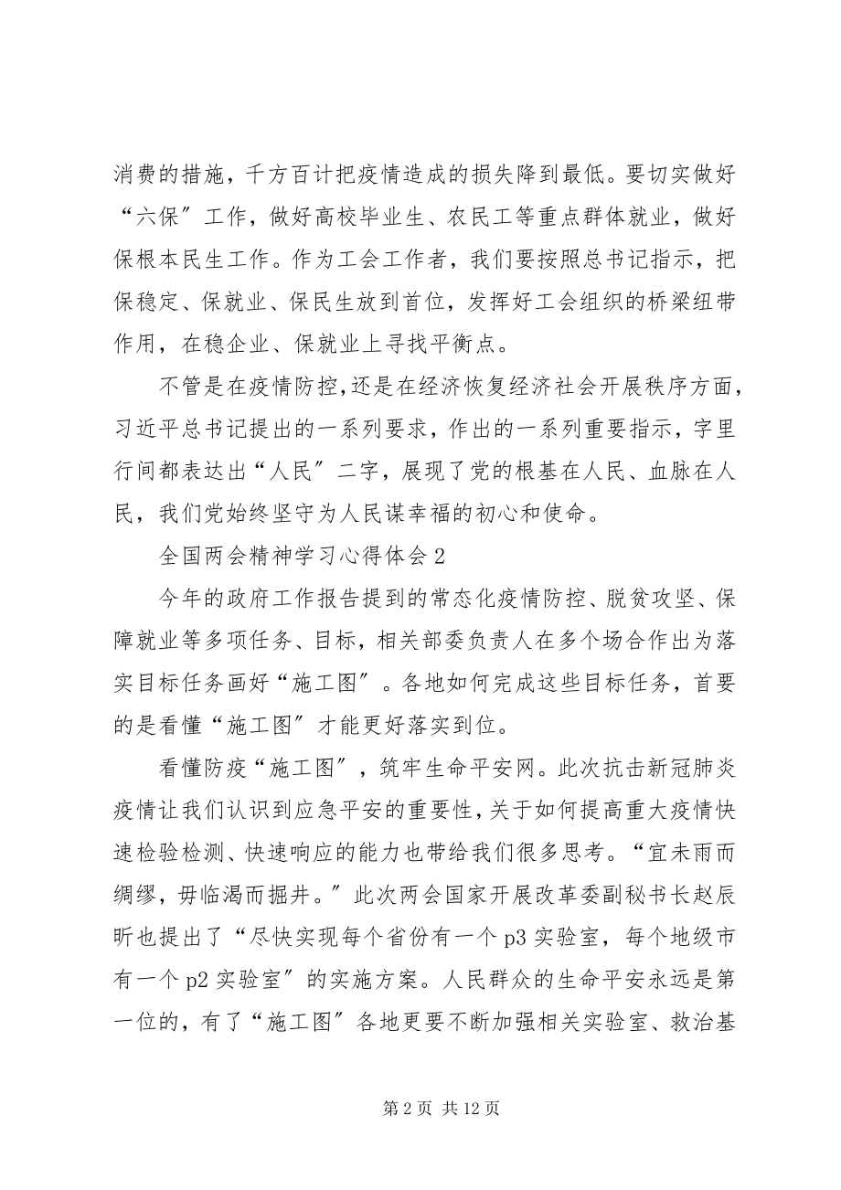 2023年全国两会精神学习心得体会多篇.docx_第2页