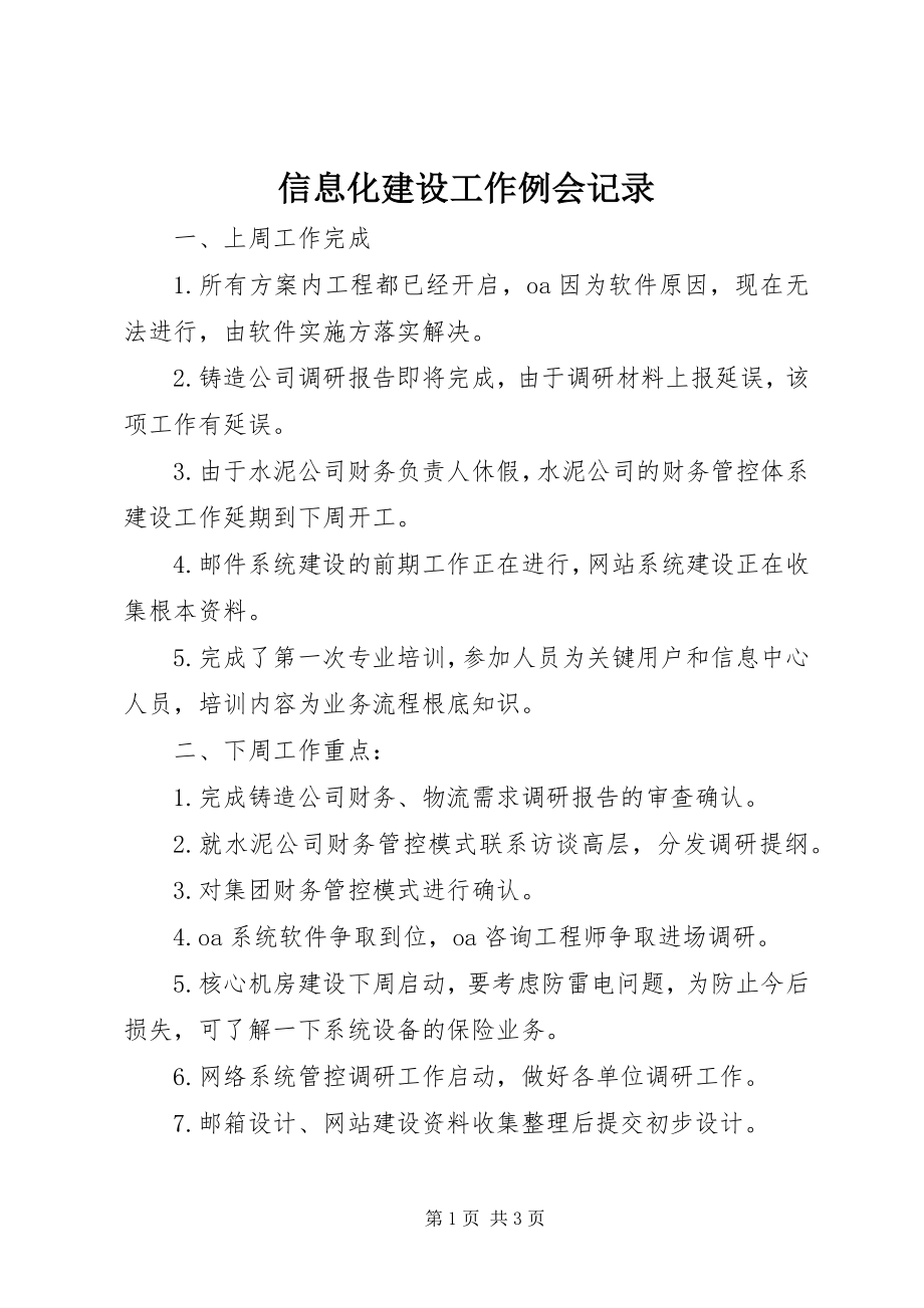 2023年信息化建设工作例会记录.docx_第1页