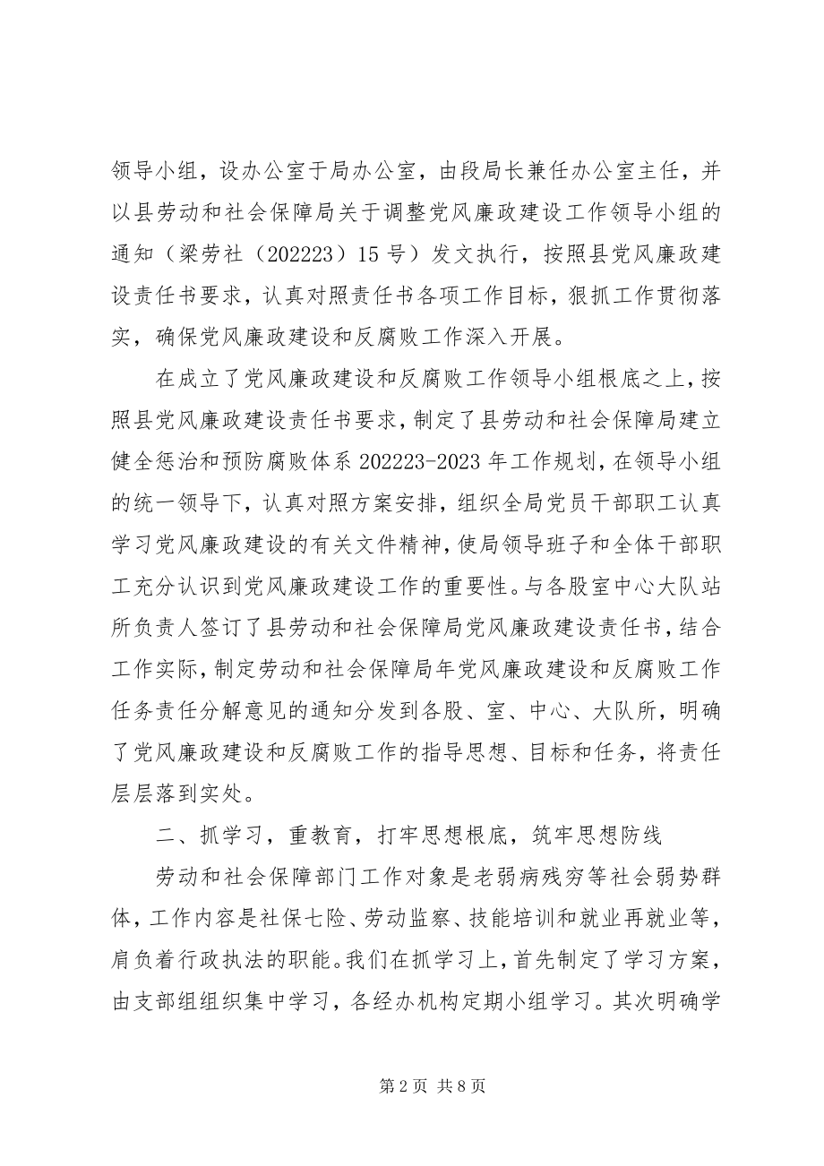 2023年劳保局终党风廉政总结.docx_第2页