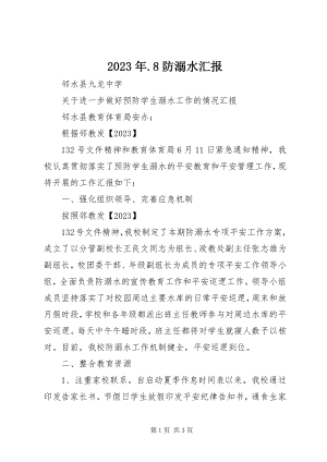 2023年8防溺水汇报.docx