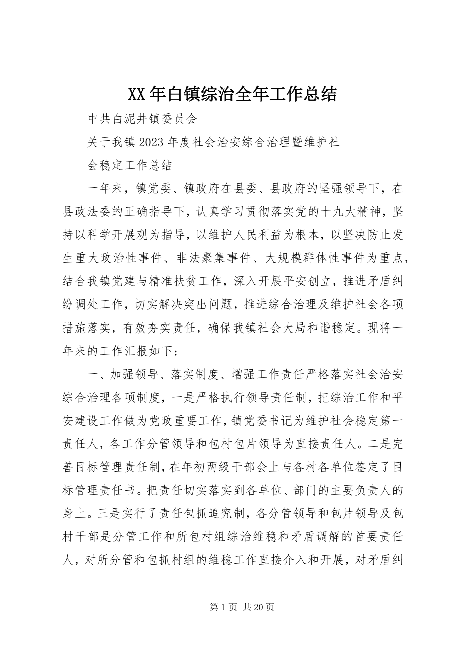 2023年白镇综治全工作总结.docx_第1页