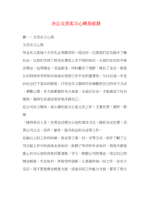 2023年办公文员实习心得及收获.docx