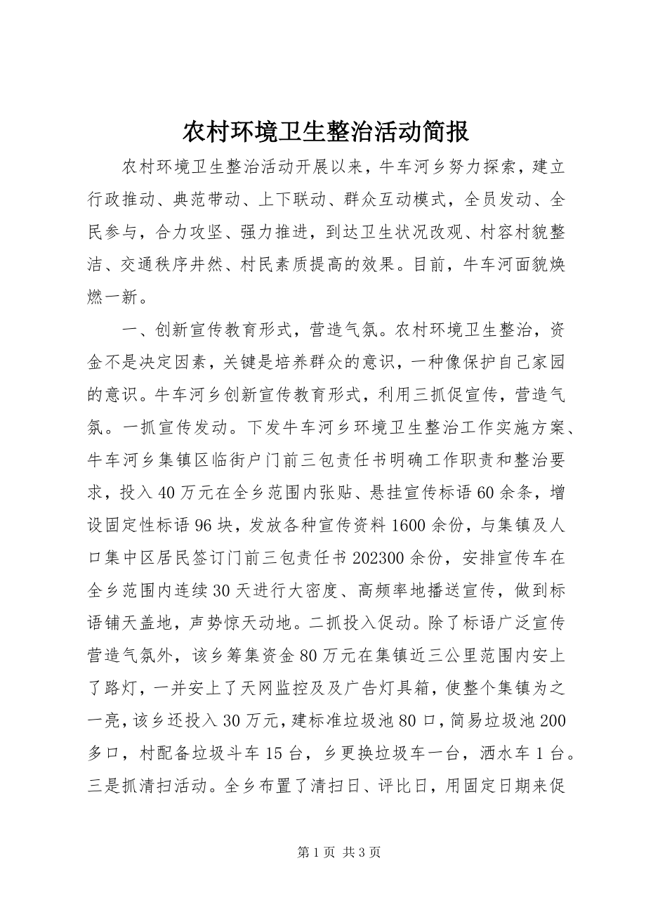 2023年农村环境卫生整治活动简报.docx_第1页