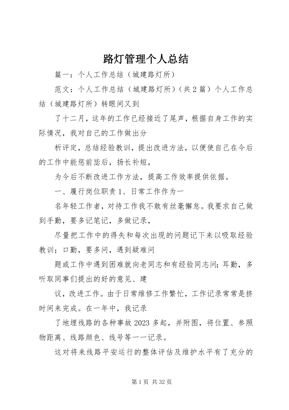 2023年路灯管理个人总结.docx_第1页