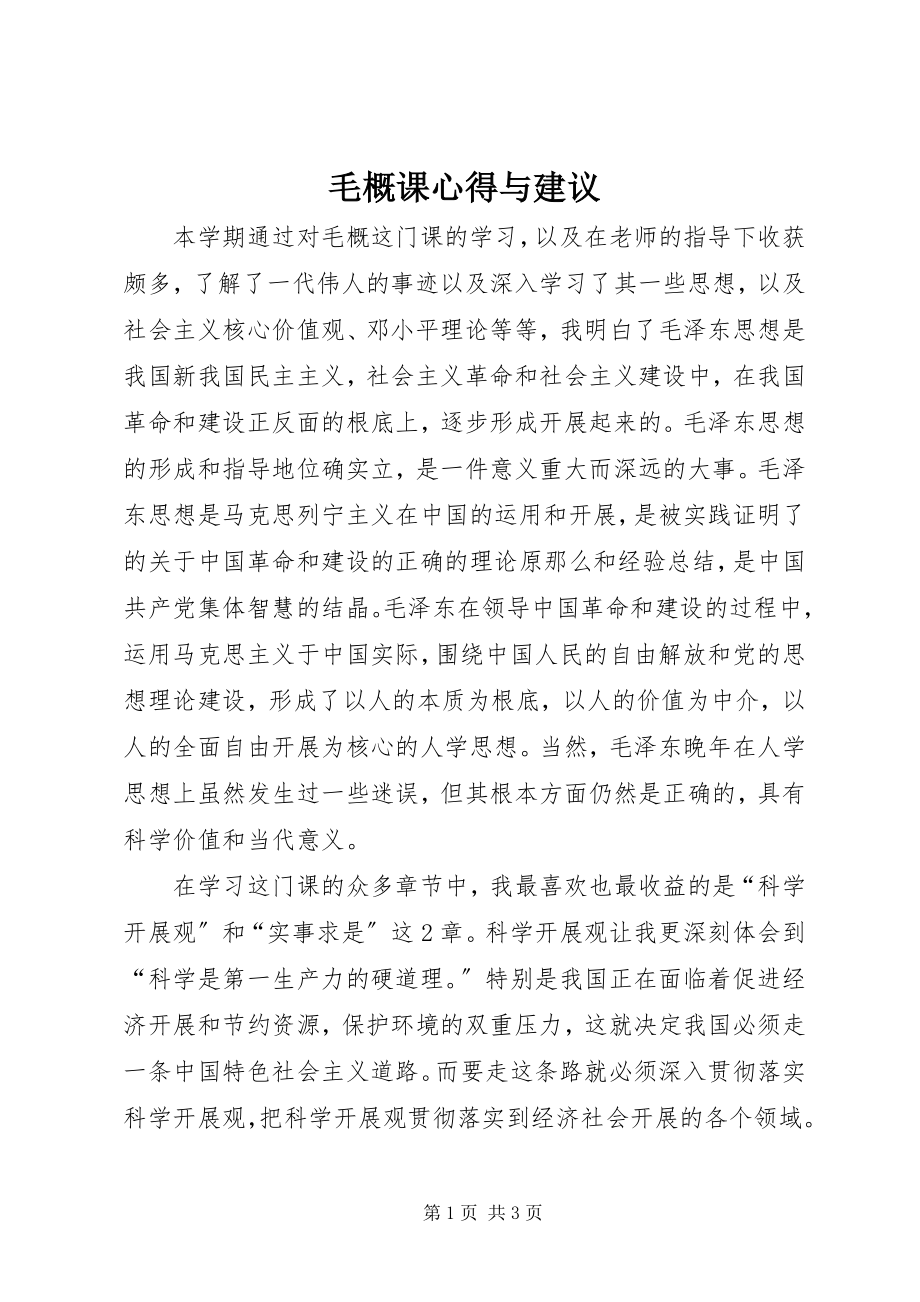 2023年毛概课心得与建议.docx_第1页