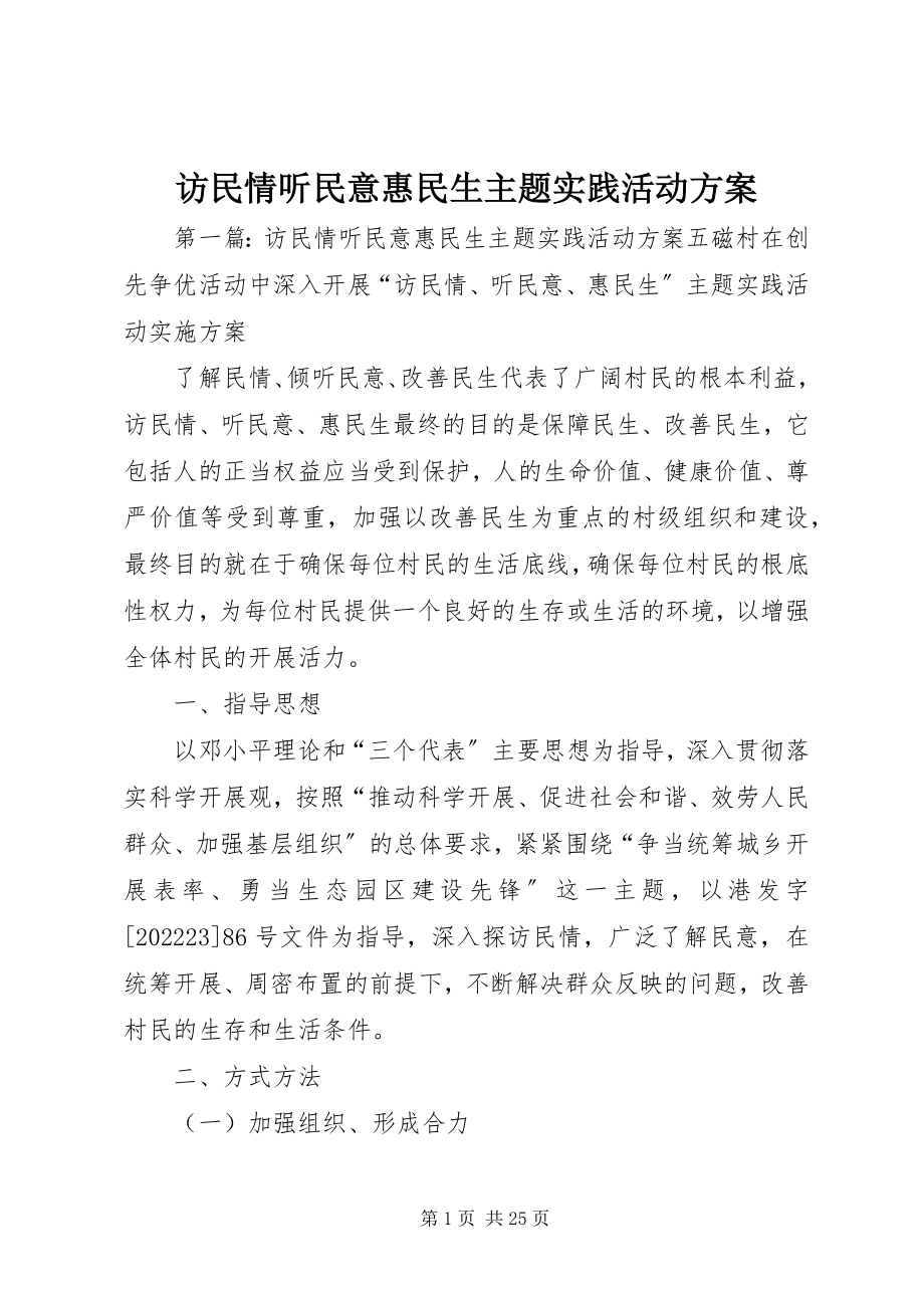 2023年访民情听民意惠民生主题实践活动方案.docx_第1页