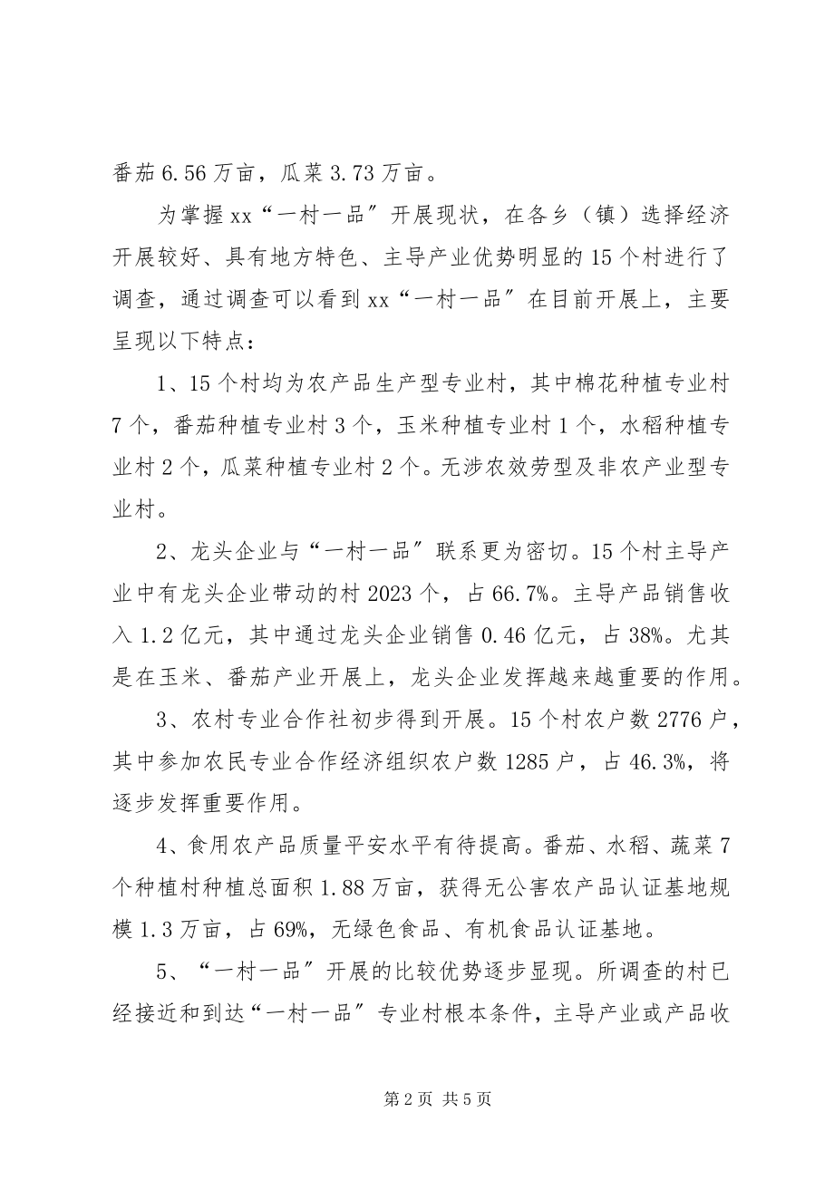 2023年一村一品强村富民工程发展情况调研思考.docx_第2页