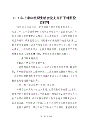 2023年上半年组织生活会党支部班子对照检查材料新编.docx