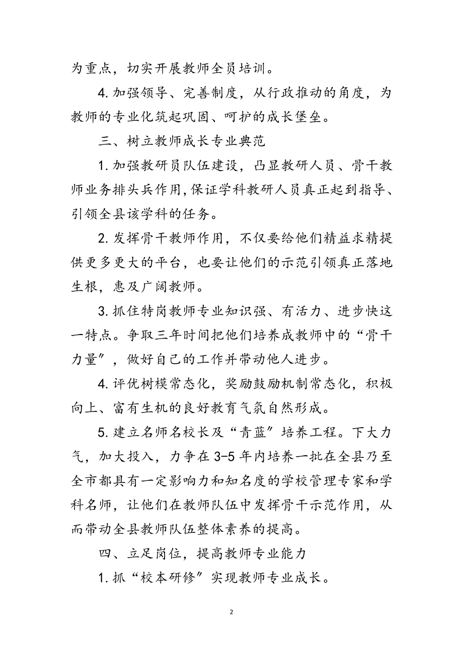 2023年中小学教师专业水平提升安排意见范文.doc_第2页