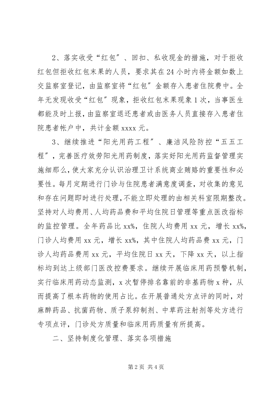 2023年医院纪委工作总结.docx_第2页