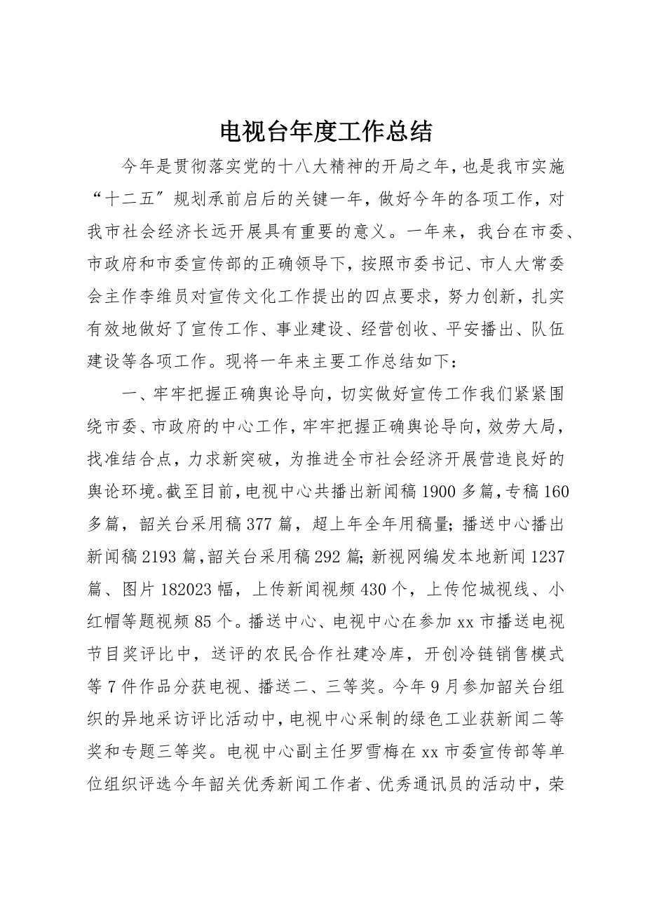 2023年电视台年度工作总结新编.docx_第1页