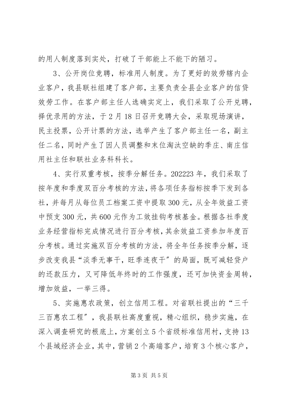 2023年一季度总结二季度计划县联社总结及二季度计划.docx_第3页