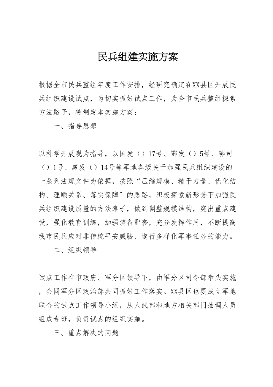 2023年民兵组建实施方案.doc_第1页