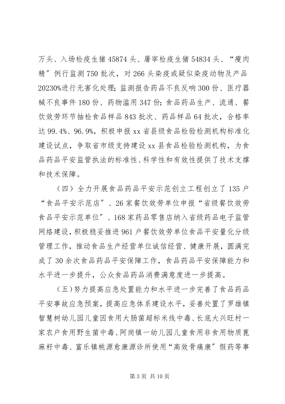 2023年副县长在食品药品安全工作会议上的致辞.docx_第3页