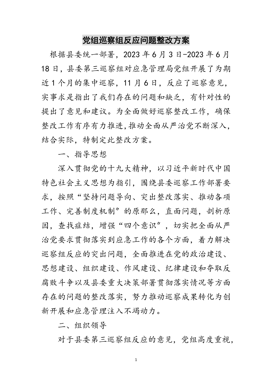 2023年党组巡察组反馈问题整改方案范文.doc_第1页