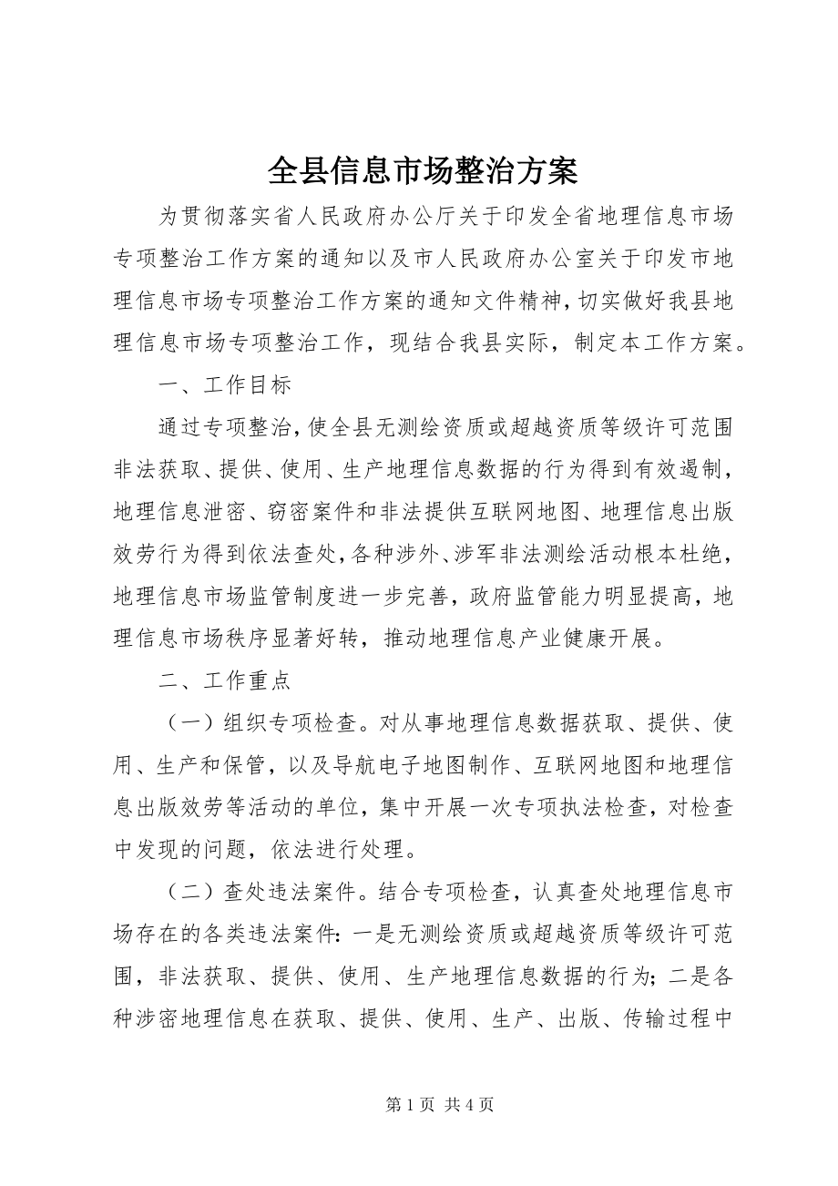 2023年全县信息市场整治方案.docx_第1页