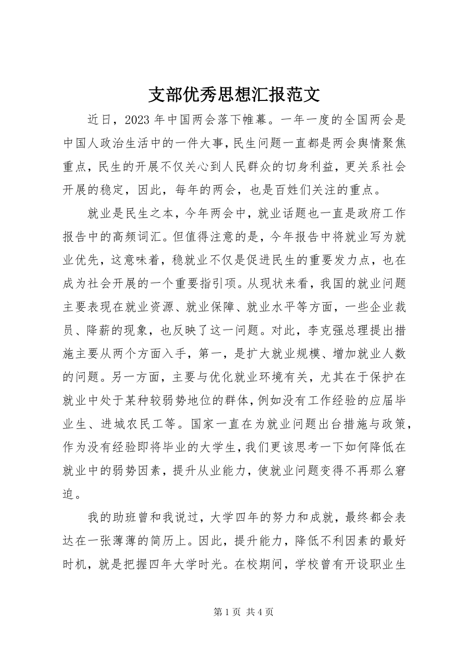 2023年支部优秀思想汇报.docx_第1页