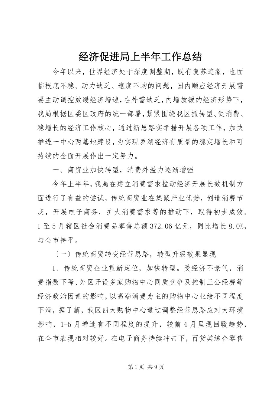 2023年经济促进局上半年工作总结.docx_第1页