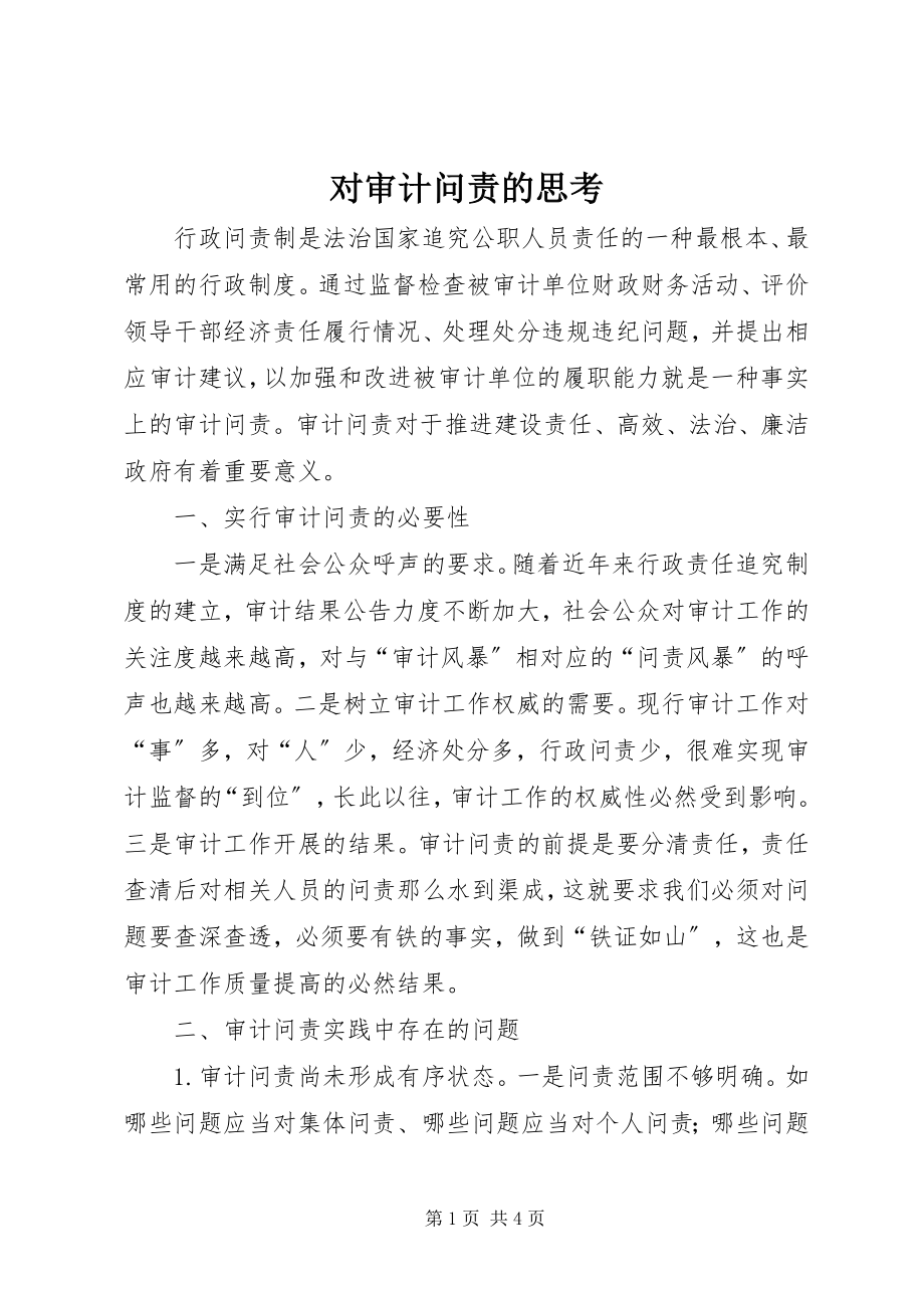 2023年对审计问责的思考.docx_第1页