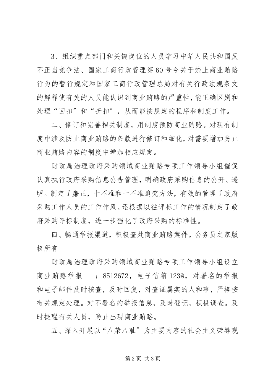 2023年财政局治理政府采购领域商业贿赂整改方案.docx_第2页