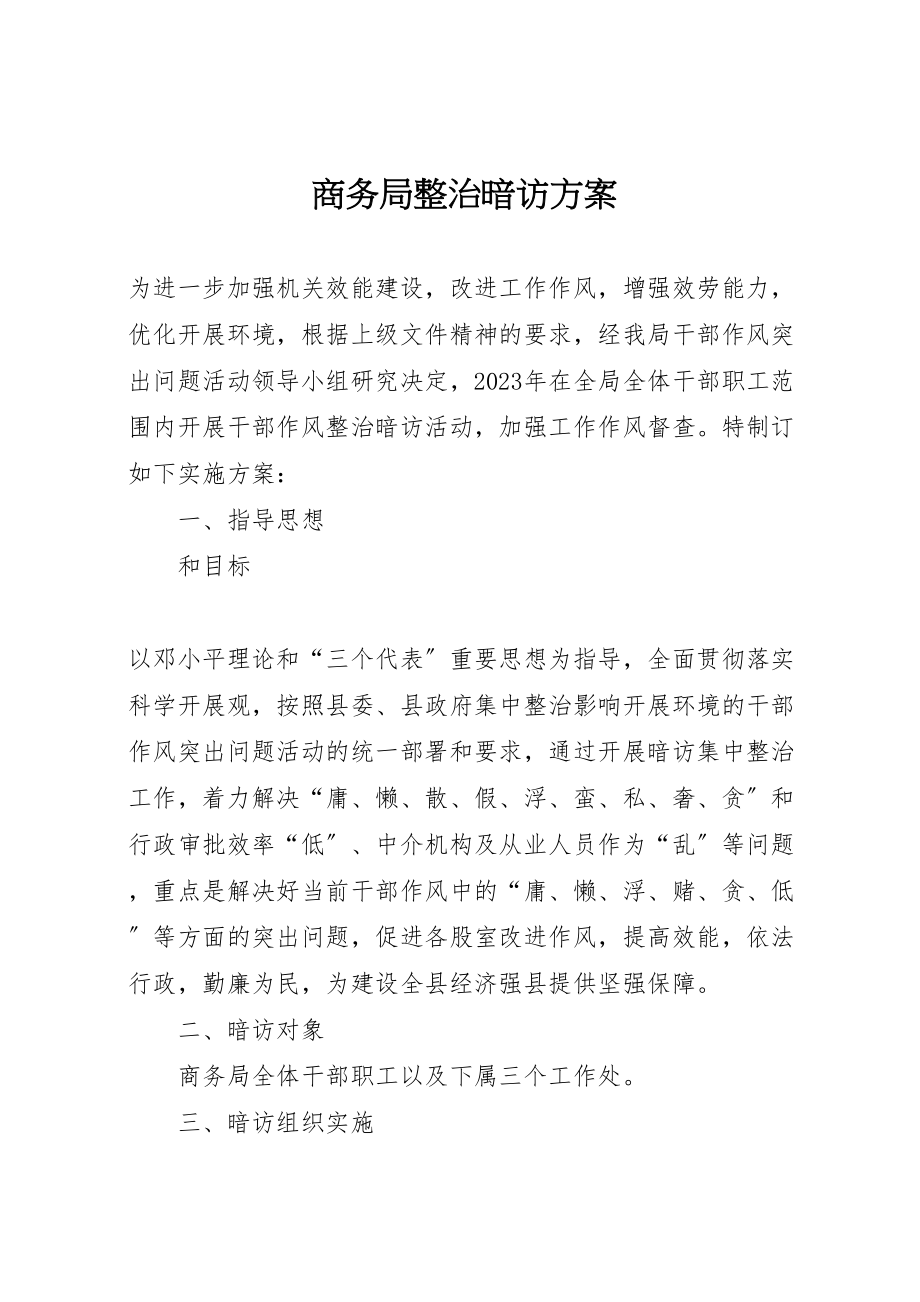 2023年商务局整治暗访方案.doc_第1页