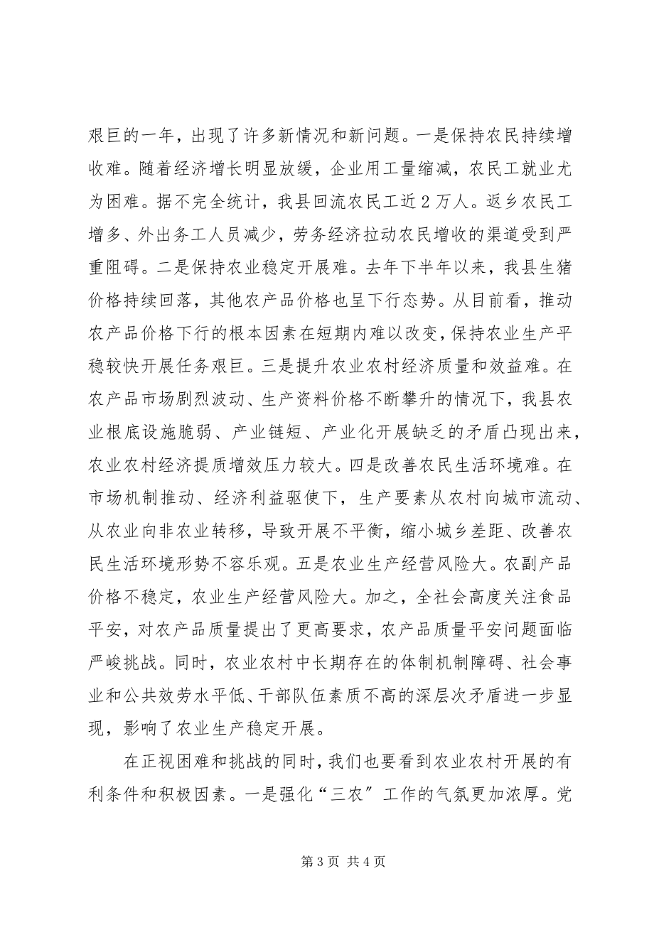 2023年县委肖书记在县委农村工作会议上的致辞.docx_第3页