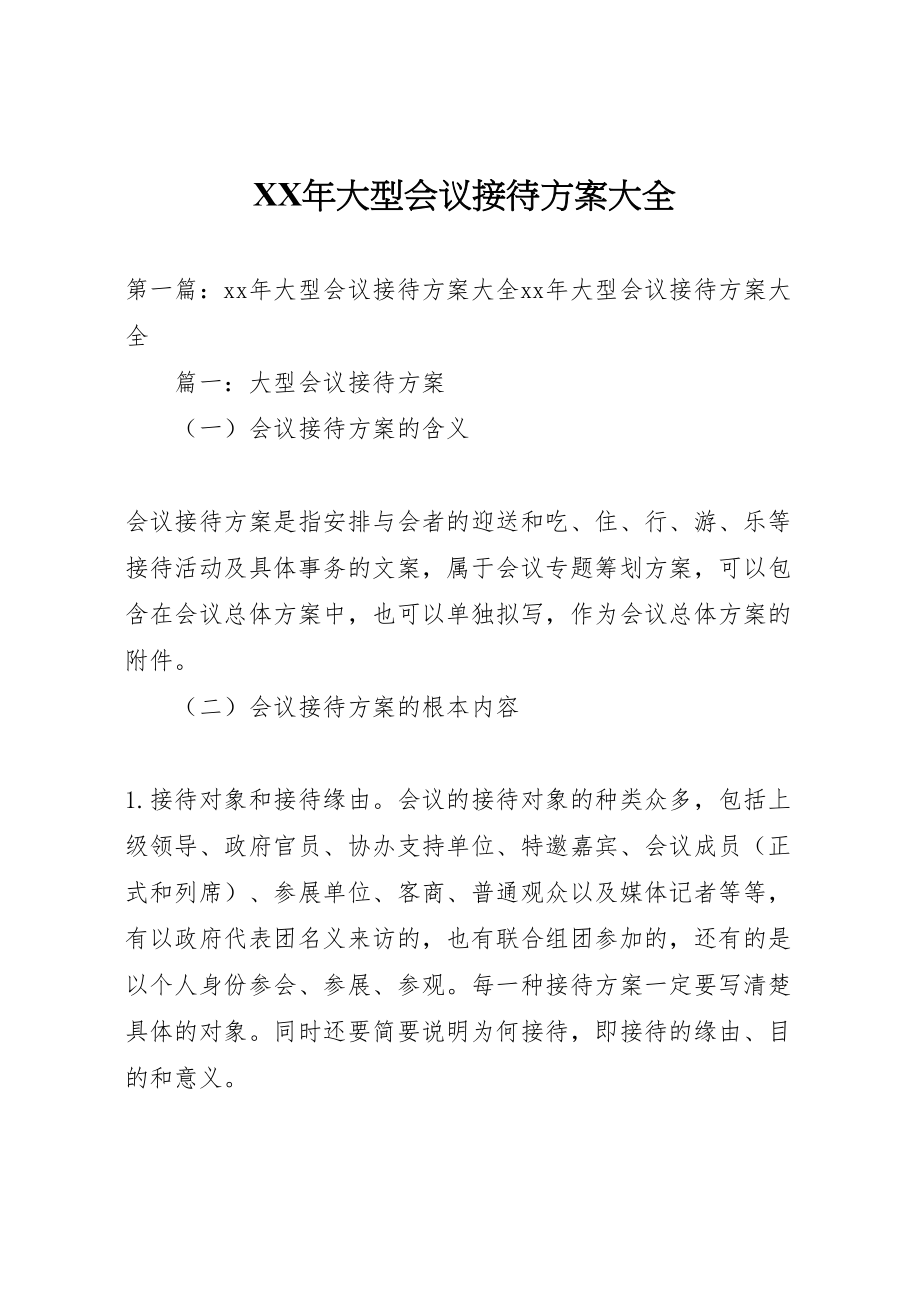 2023年大型会议接待方案大全.doc_第1页