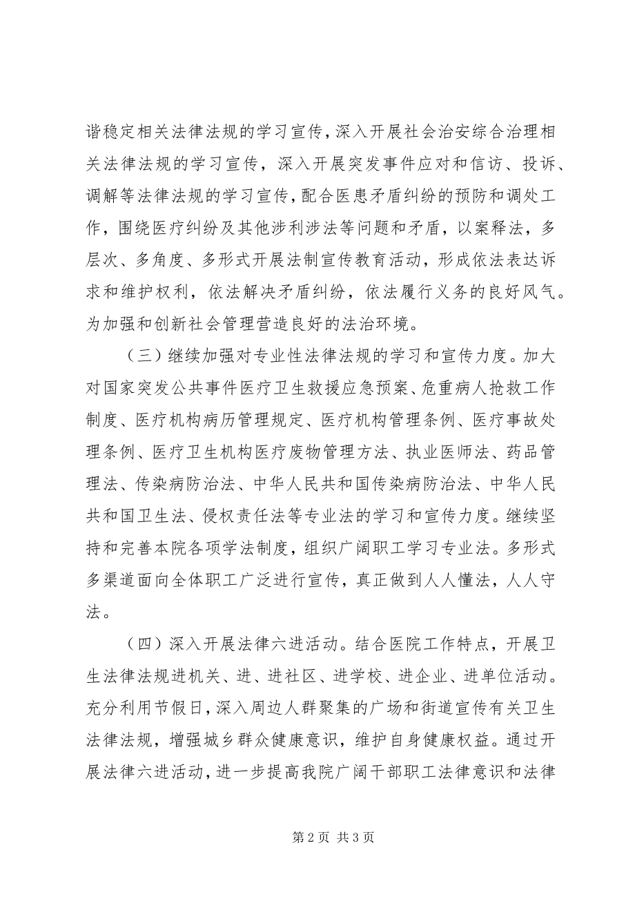 2023年医院度普法依法治理工作计划.docx_第2页