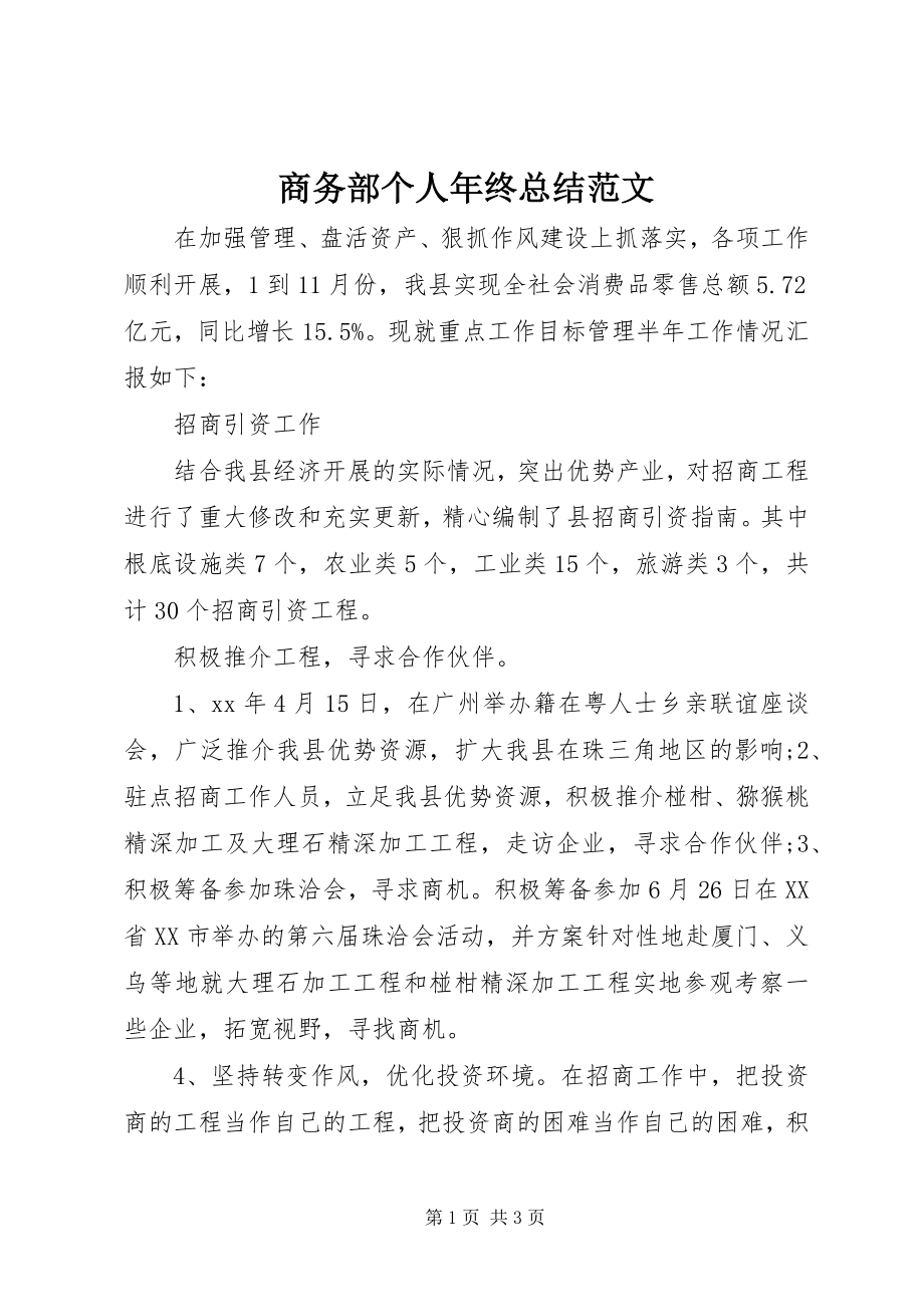 2023年商务部个人年终总结.docx_第1页