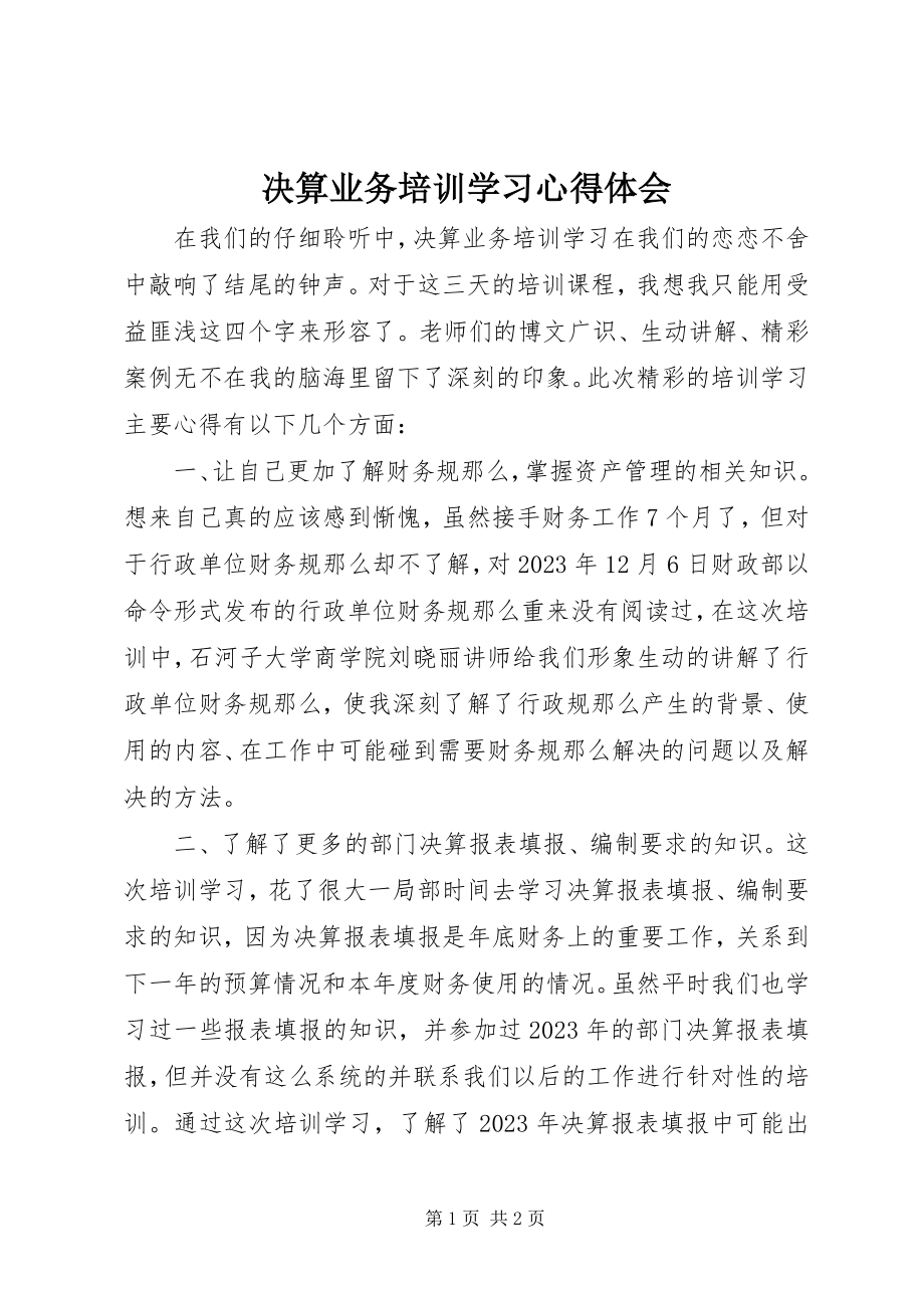 2023年决算业务培训学习心得体会.docx_第1页