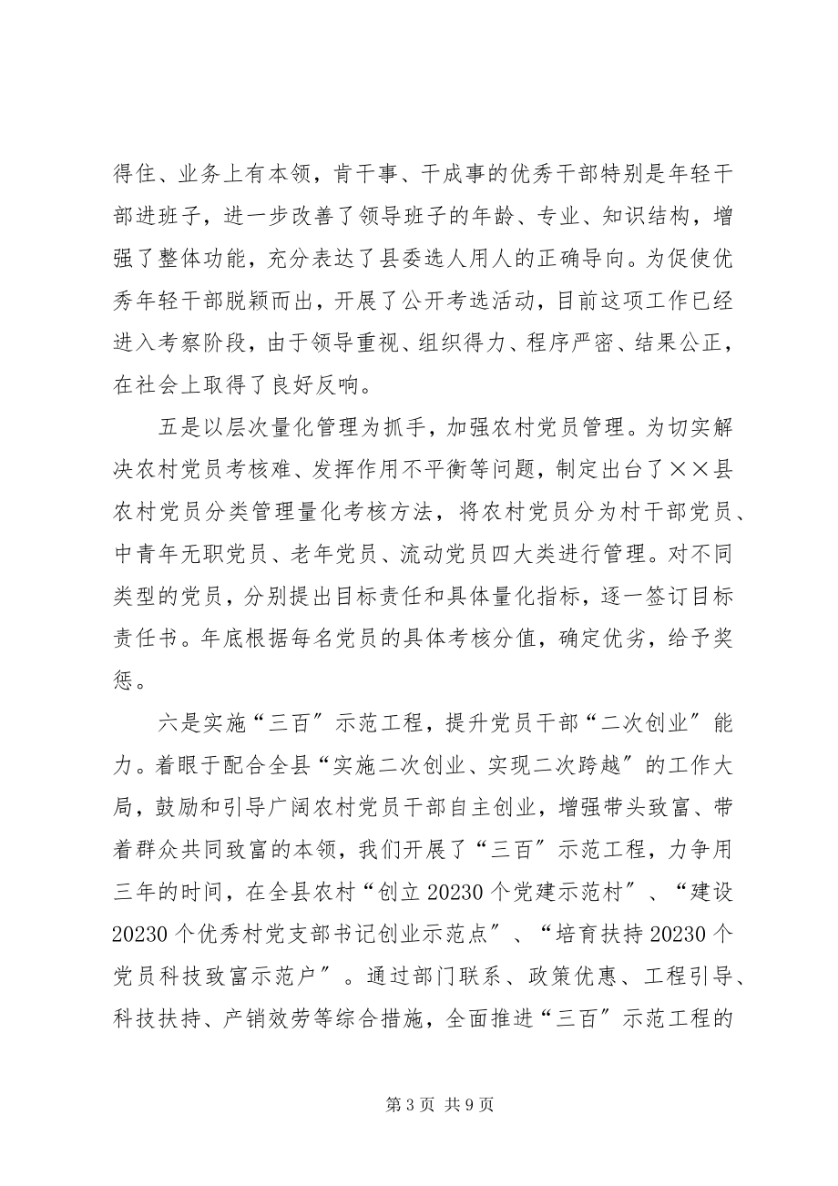 2023年县委常委组织部长民主生活会讲话.docx_第3页