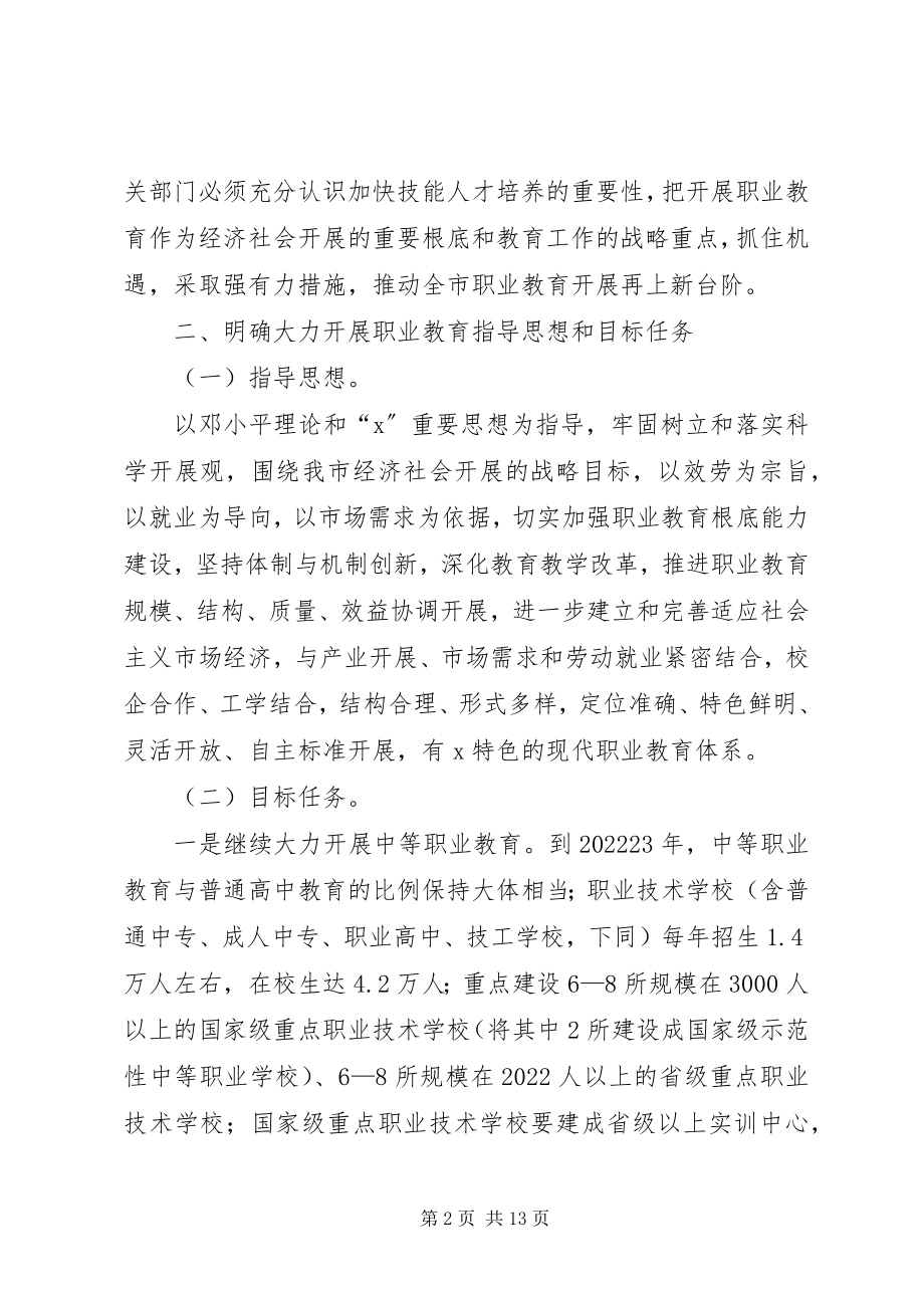 2023年市政府职业教育工作意见.docx_第2页