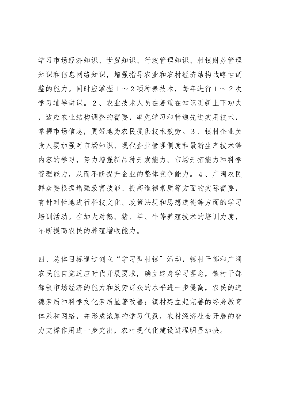 2023年关于创建学习型村镇实施方案.doc_第2页