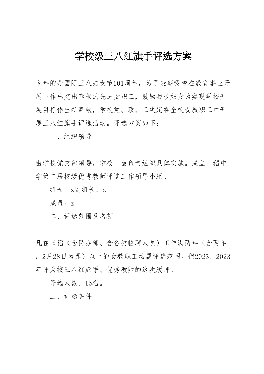 2023年学校级三八红旗手评选方案.doc_第1页