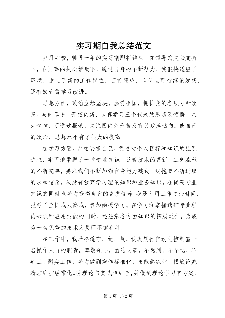 2023年实习期自我总结.docx_第1页