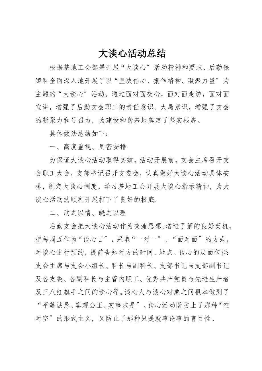 2023年大谈心活动总结新编.docx_第1页