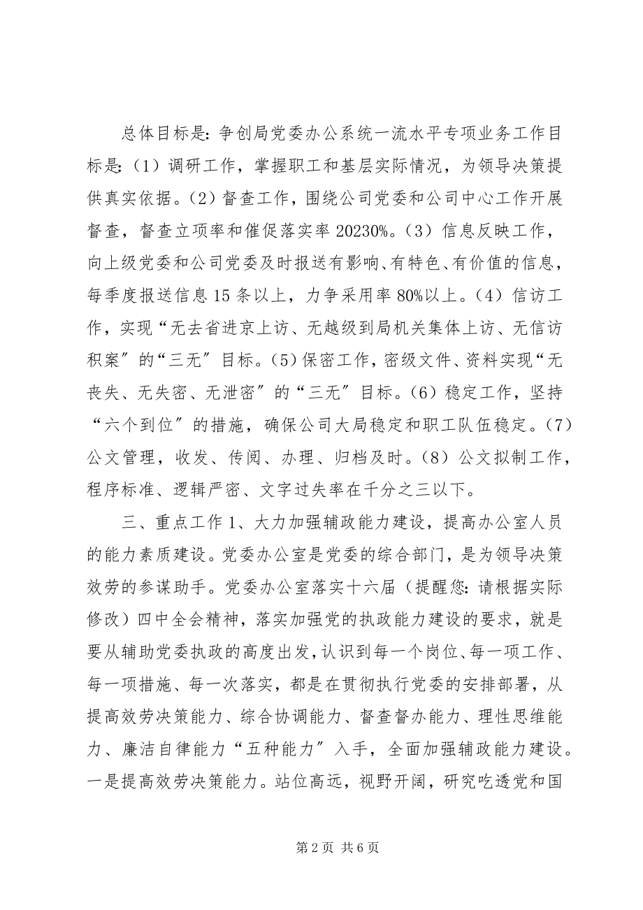 2023年公司党委办公室工作计划.docx_第2页