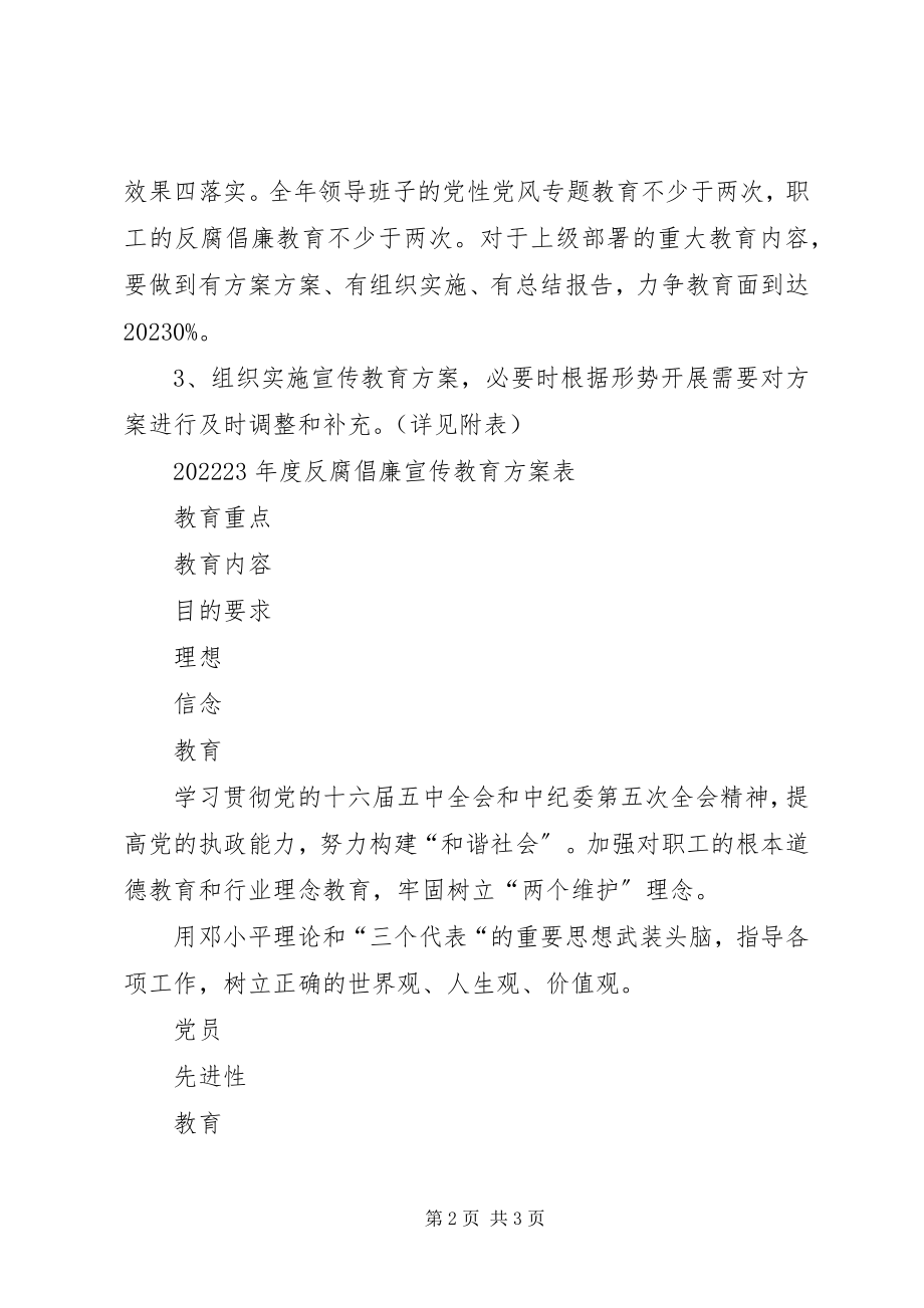 2023年烟草局反腐倡廉宣传教育计划新编.docx_第2页