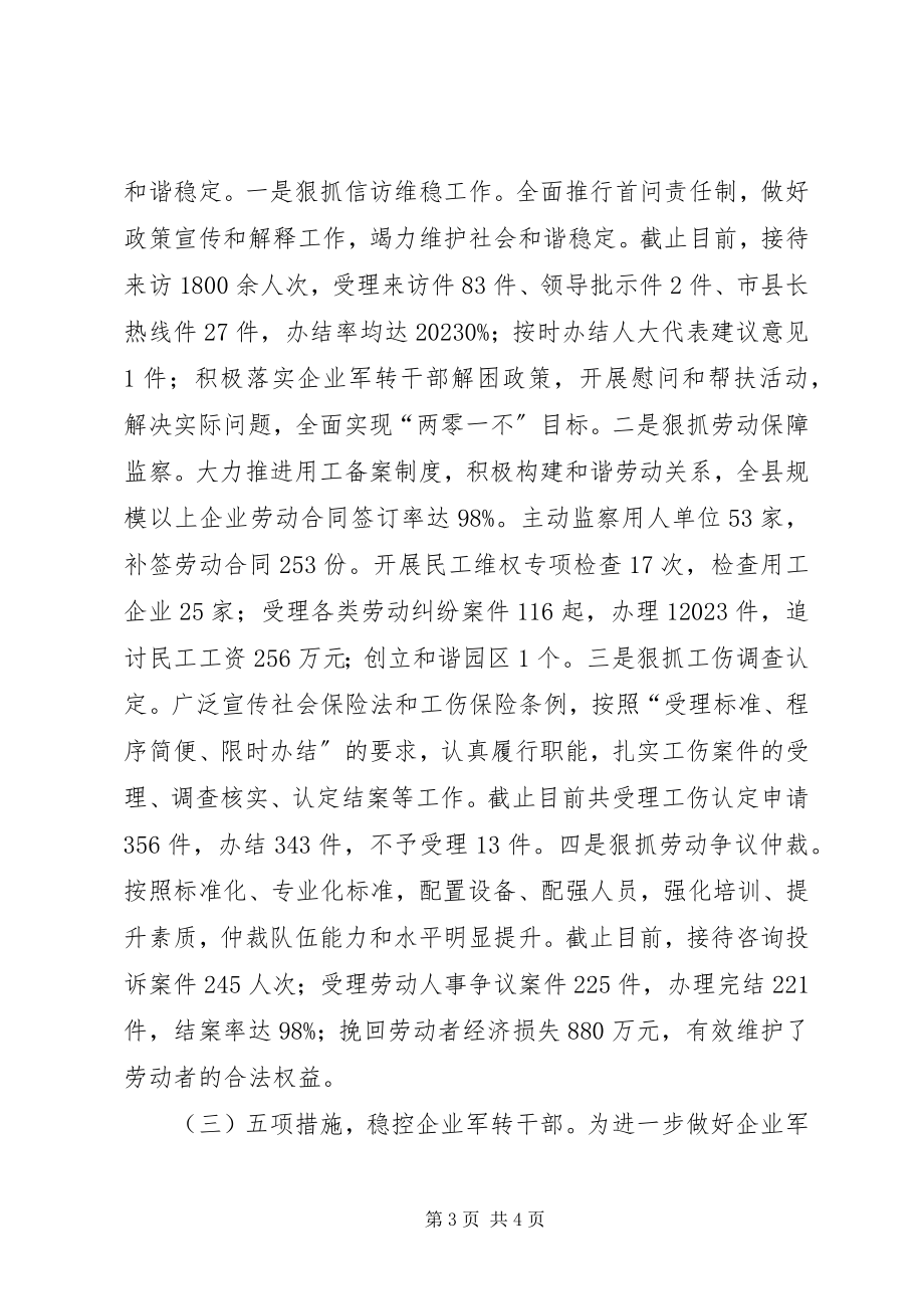 2023年人力资源和社会保障局维稳工作汇报.docx_第3页