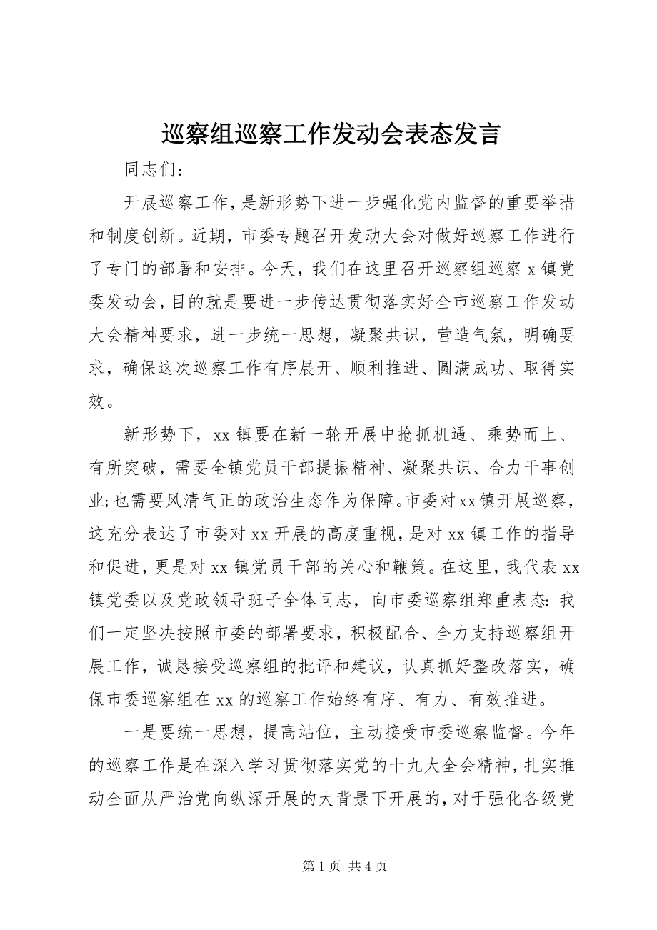 2023年巡察组巡察工作动员会表态讲话.docx_第1页